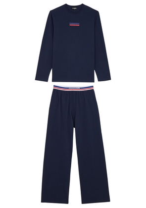 DSQUARED2 Kids Logo Stretch-cotton Pyjama set - Navy