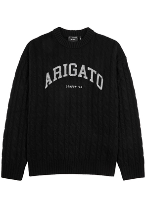 Axel Arigato Logo-print Cable-knit Jumper - Black - M