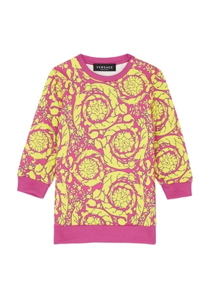 Versace Kids Barocco-print Cotton Jumper Dress - Pink - 18/24M (18 Months)