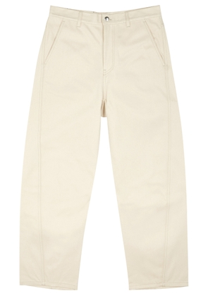 Oamc Cortes Wide-leg Cotton Trousers - Cream - W34