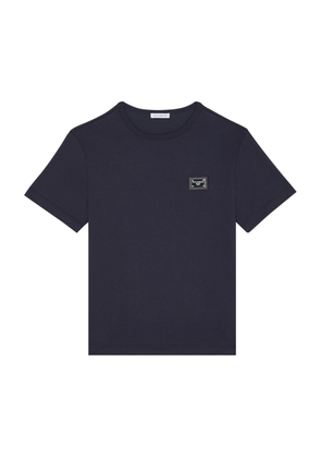Dolce & Gabbana Kids Logo Cotton T-shirt (8-14 Years) - Navy - 08YR (8 Years)