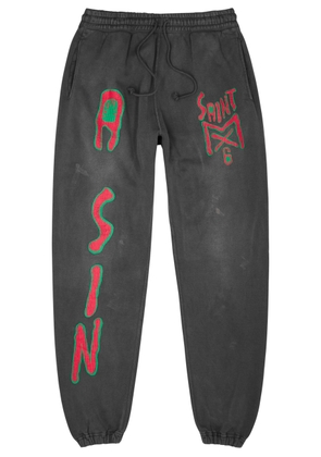 Saint Mxxxxxx Saint Printed Cotton Sweatpants - Charcoal - L