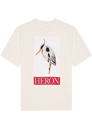 Heron Preston Heron Printed Cotton T-shirt - Ivory