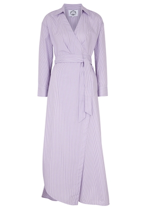 Evi Grintela Daris Striped Cotton Maxi Shirt Dress - Purple - S