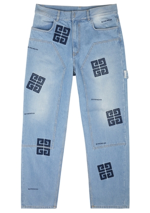 Givenchy Logo-embroidered Straight-leg Jeans - Blue - W32