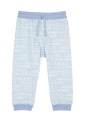 Dolce & Gabbana Kids Logo-print Cotton Sweatpants (9-24 Months) - Blue Light