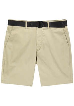 Calvin Klein Belted Stretch-cotton Chino Shorts - Beige - 34