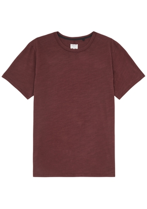 Rag & Bone Flame Slubbed Cotton T-shirt - Burgundy - S