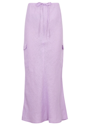 Faithfull The Brand Katala Linen Midi Skirt - Lilac - L
