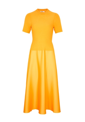 Jonathan Simkhai Marionne Stretch-knit and Satin Midi Dress - Yellow - XS