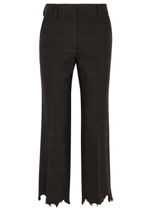 JW Anderson Distressed Checked Wool Trousers - Grey - 10