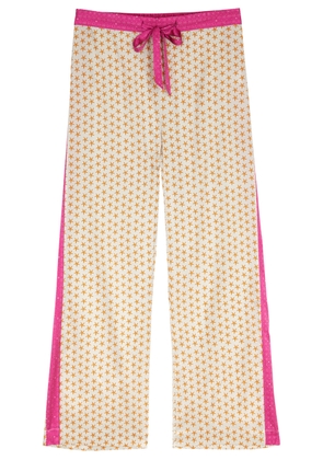 Jessica Russell Flint Stars Printed Stretch-silk Pyjama Trousers - Cream - M