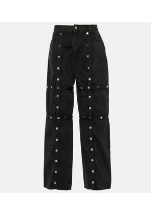 The Attico Studded convertible low-rise straight jeans