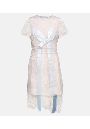 Acne Studios Bow-trimmed lace minidress