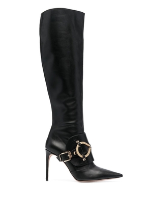 HARDOT chain-embellished knee-high boots - Black