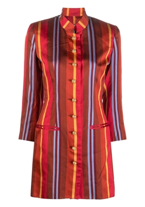 Céline Pre-Owned vertical striped mini dress - Red