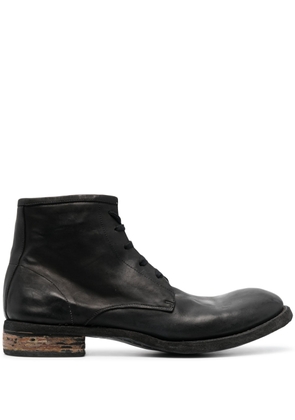 A Diciannoveventitre round-toe leather boots - Black