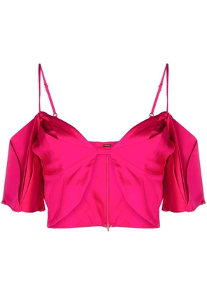 Cult Gaia sweetheart-neck cropped top - Pink