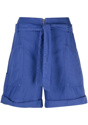 Ba&Sh Dima high-waisted belted shorts - Blue