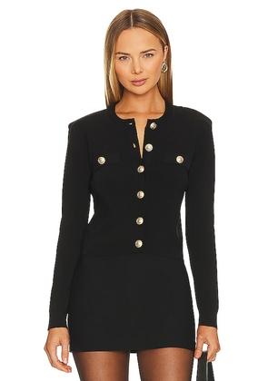 L'AGENCE Toulouse Cardigan in Black. Size L, XS.