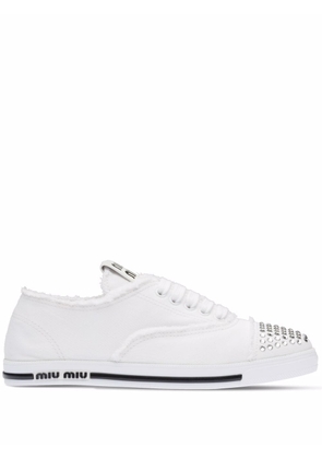 Miu Miu crystal-studded sneakers - White