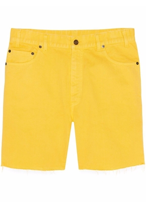 Saint Laurent mid-rise denim shorts - Yellow