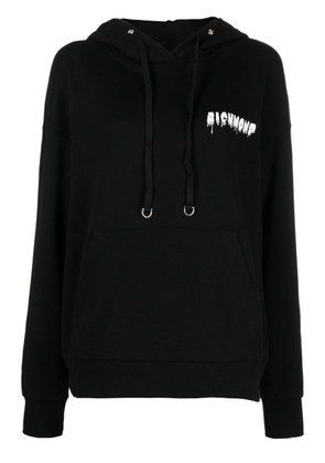 John Richmond chest logo-print detail hoodie - Black