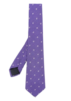 Barba polka-dot embroidery tie - Purple