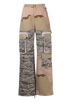 Marine Serre Desert Damask cargo trousers - Neutrals
