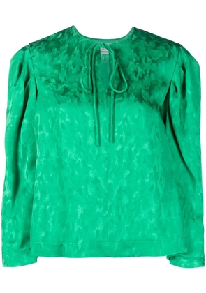 MSGM tie-front long-sleeved blouse - Green