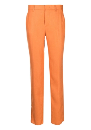 Tagliatore slim-cut linen trousers - Orange
