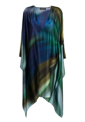 Gianluca Capannolo abstract-pattern silk dress - Blue