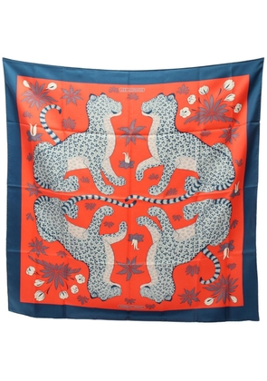 Hermès 2010-2020s pre-owned Carre 90 Les Leopards scarf - Red