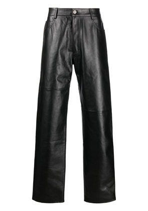 MM6 Maison Margiela loose-fit leather trousers - Black