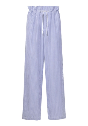 Emporio Armani striped wide-leg poplin trousers - Blue
