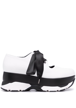Marni lace-up platform sneakers - White