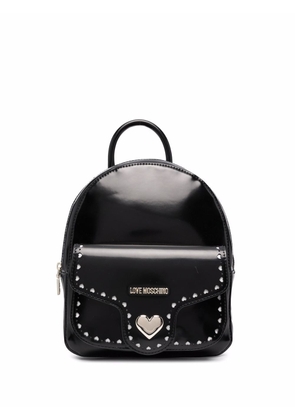 Love Moschino heart-cut patent-effect backpack - Black