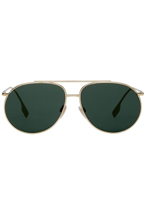 Burberry Icon Stripe oversized pilot-frame sunglasses - Gold
