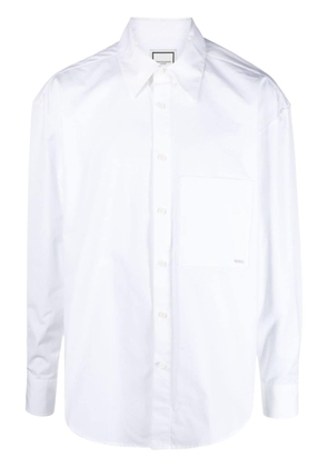 Wooyoungmi logo-print cotton poplin shirt - White