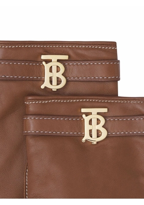 Burberry monogram motf lamskin gloves - Brown