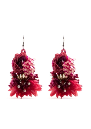 Biyan floral-detail drop earrings - Pink