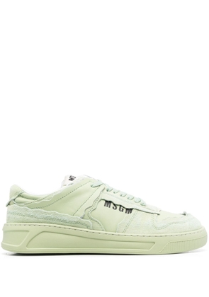 MSGM panelled low-top sneakers - Green