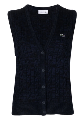 Lacoste logo-patch wool-blend vest - Blue