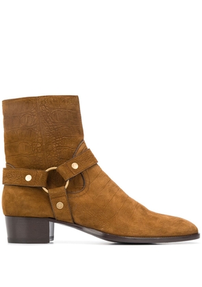 Saint Laurent Wyatt 40mm harness boots - Brown