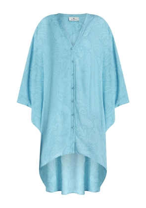ETRO paisley-print button-down dress - Blue