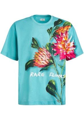 ETRO floral-print cotton T-Shirt - Blue