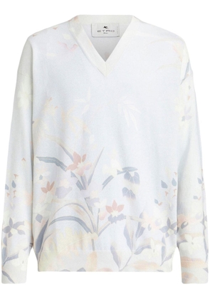 ETRO floral-print cotton jumper - White