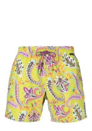 ETRO paisley-print drawstring swim shorts - Green