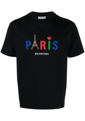 Balenciaga Pre-Owned Paris cotton T-shirt - Black
