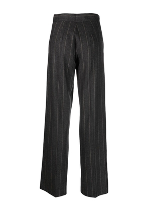 D.Exterior pinstriped tailored trousers - Grey